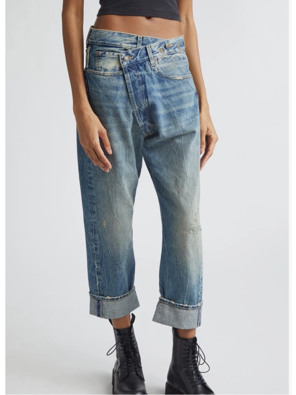 R13 Crossover Jeans in Kelly Wash Size 24